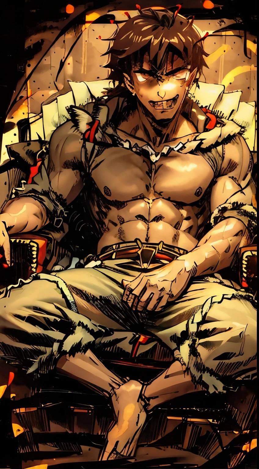 ((Boy)) , ((Sit on the king's chair)) , ((demon king))