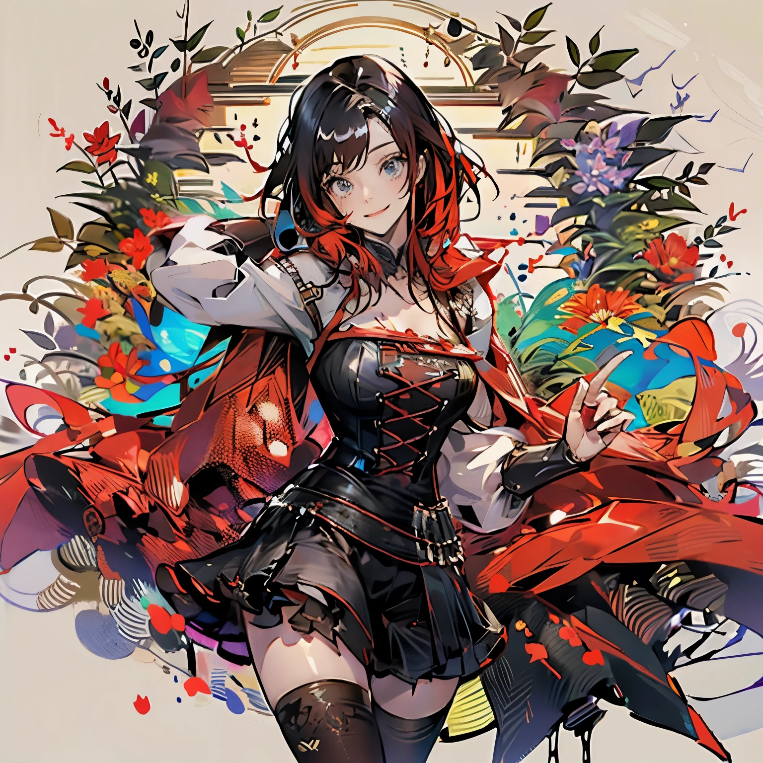 detailed textures, high quality, high resolution, high accuracy, realism, color correction, correct lighting settings, harmonious composition. A costume design drawing of an elaborate flamenco dancer, with ornate patterns and ruffles in shades of burgundy reds and whites. The background is a white canvas, and the illustration includes elements such as cards, playing pieces, and dice. in the style of elegant --ar 3:4 --niji 6
