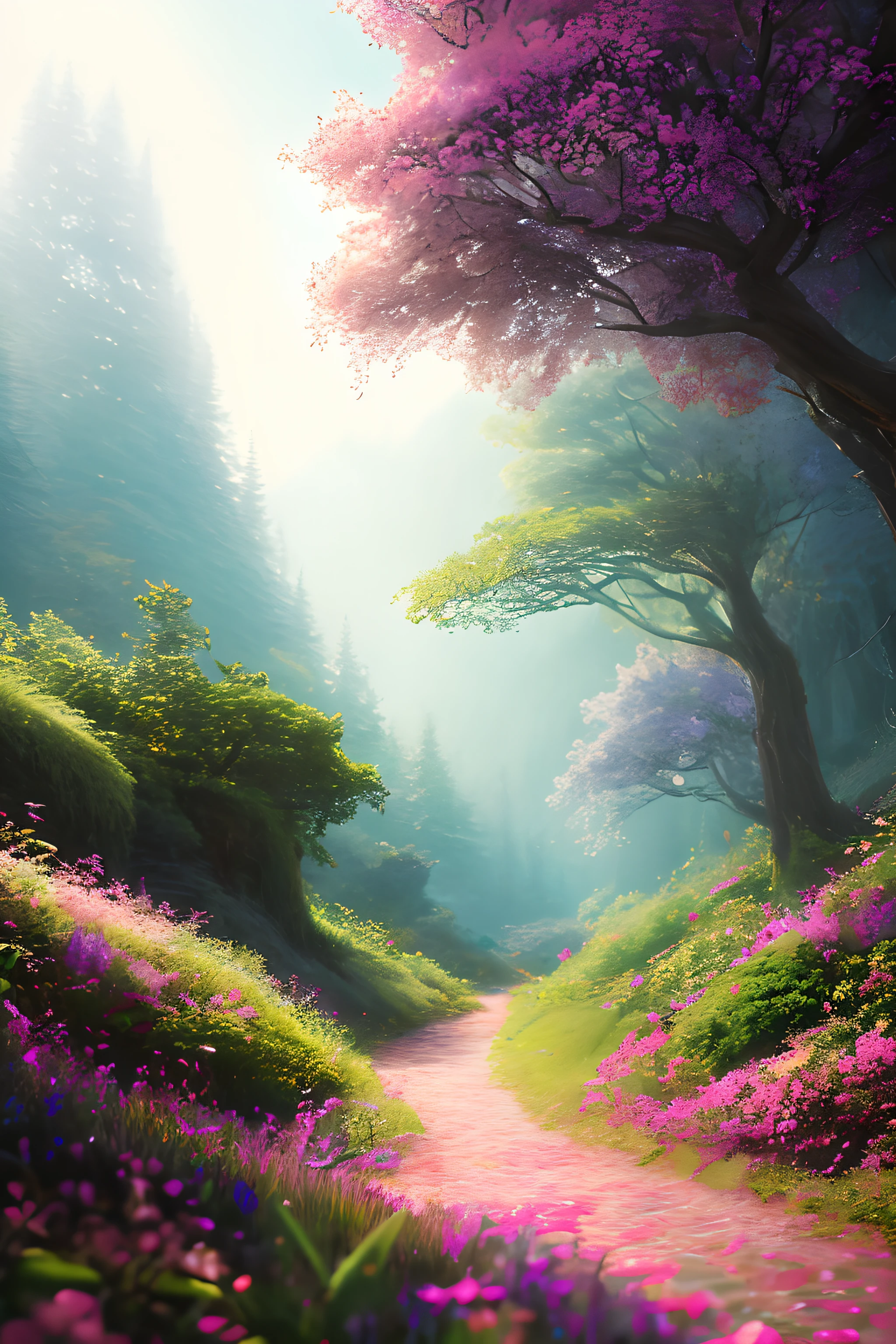 masterpiece, best quality, high quality,extremely detailed CG unity 8k wallpaper, An enchanting and dreamy scene of a fantasy forest, with towering trees, glowing mushrooms, and hidden fairy glens, creating a sense of mystique and enchantment, artstation, digital illustration, intricate, trending, pastel colors, oil paiting, award winning photography, Bokeh, Depth of Field, HDR, bloom, Chromatic Aberration ,Photorealistic,extremely detailed, trending on artstation, trending on CGsociety, Intricate, High Detail, dramatic, art by midjourney