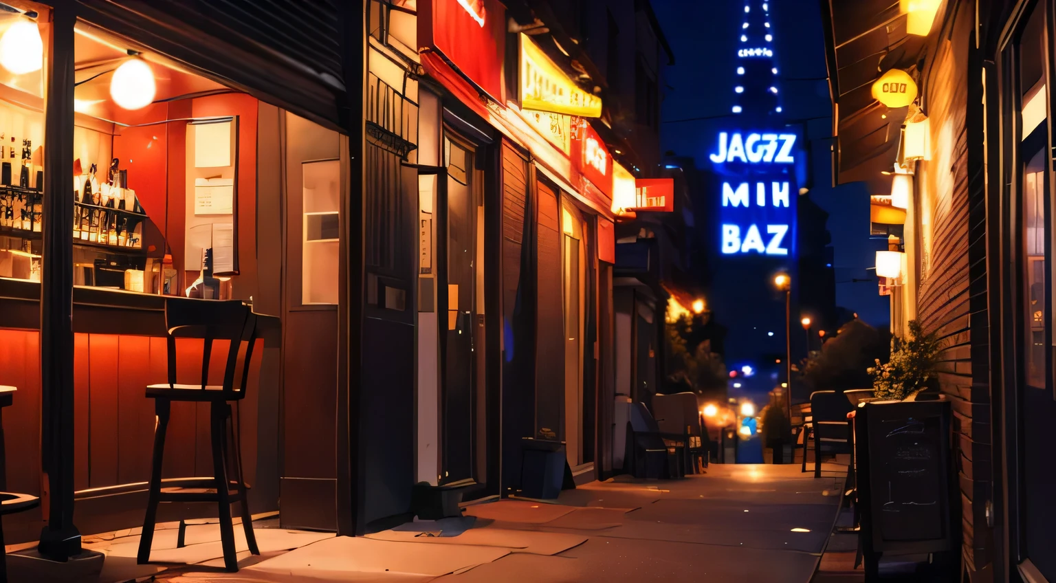 night, jazz bar, unmanned, high res, ultrasharp, 8k, masterpiece