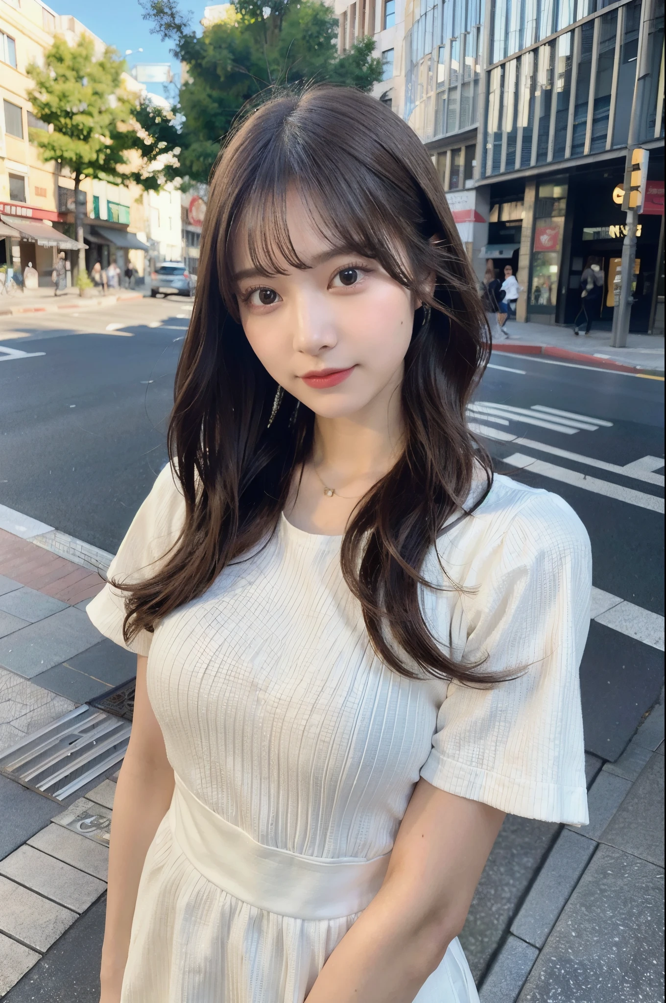 Close up photo of a girl、Brown hair、realisitic、Photorealsitic、(intricate detailes:1.2)、(delicate detail)、(ciinematic light、best quality backlight)、Clear Line、foco nítido、Lifelike face、Detailed face
Unity 8K Wallpapers、超A high resolution、(Photorealsitic:1.4)、An Esbian looking at the viewer'Body of、(In the street)、(Casual wear)、(full body Esbian)、the pose、small tits、Sharp eyes, Less exposed skin、(Longhaire)、(a small face)、Girly outfits