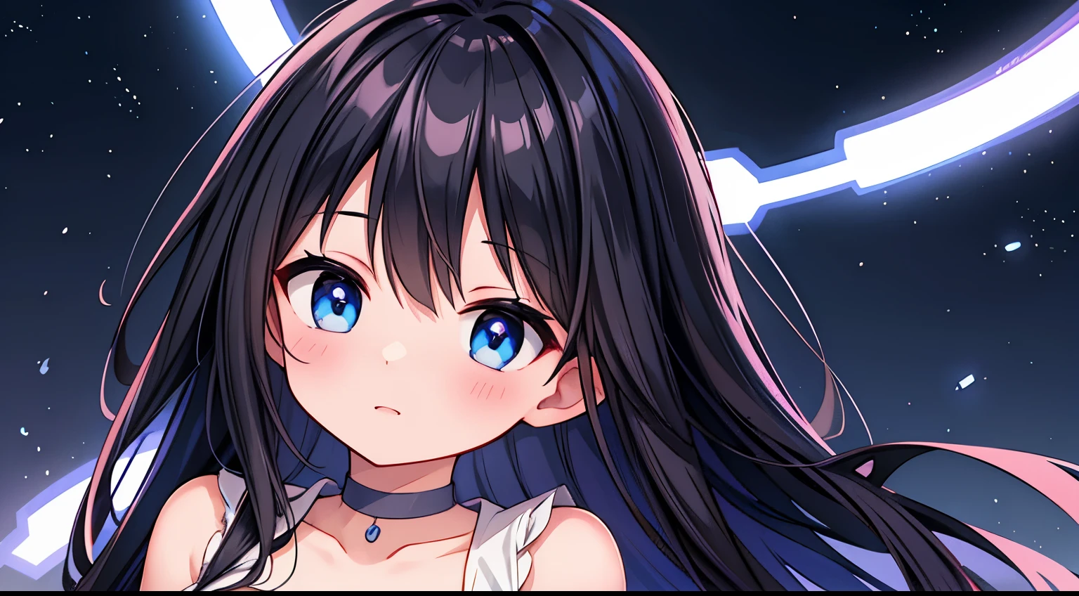 beautiful anime girl, black hair, detailed lighting, anime