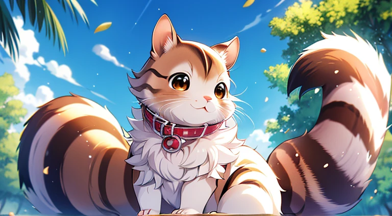 In the park,Troubled face,(masutepiece:1.2, hightquality),a squirrel、absurderes, hight resolution, ultra-detailliert, a squirrel、kawaii、独奏,Fantasia，独奏，