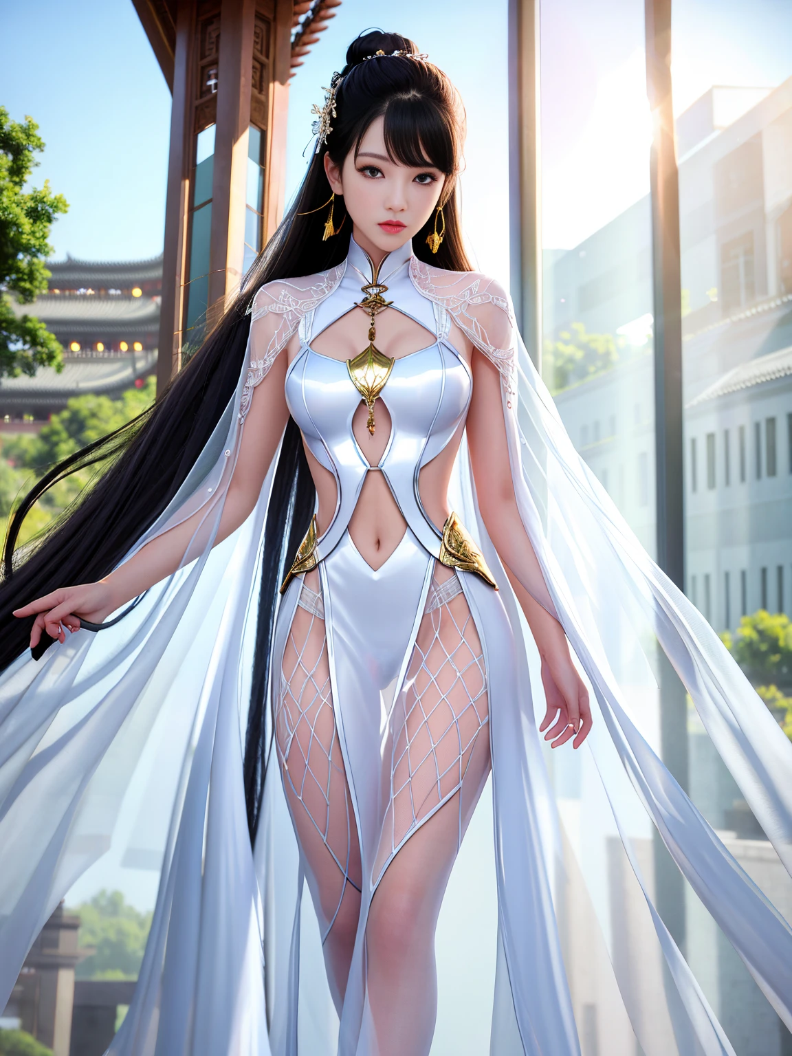 Hyper-realistic 8k CG, flawless perfection,、A high resolution、,overlooks,,. a beautiful woman in china、,,Under the sunlight,,,,,Eternal, black hair color hair ,1 beautiful model、majority, It feels very extreme ,Light as yarn(ssee-through),,University teacher'hori,,,镂空ssee-through、delicated face ,((((body)))) Perfect slim body(pinch slip :0.5), Very suitable for white skin, )))。((((full bodyesbian)))),1 beautiful model、majority, It feels very extreme ,Light as yarn(ssee-through),大镂空ssee-through、delicated face ,((((body)))) Perfect slim body(pinch slip :0.5), Very suitable for white skin, )))。large bust .... (((Transparent yarn))) ,,Over-the-knee,,Most of the body is standing