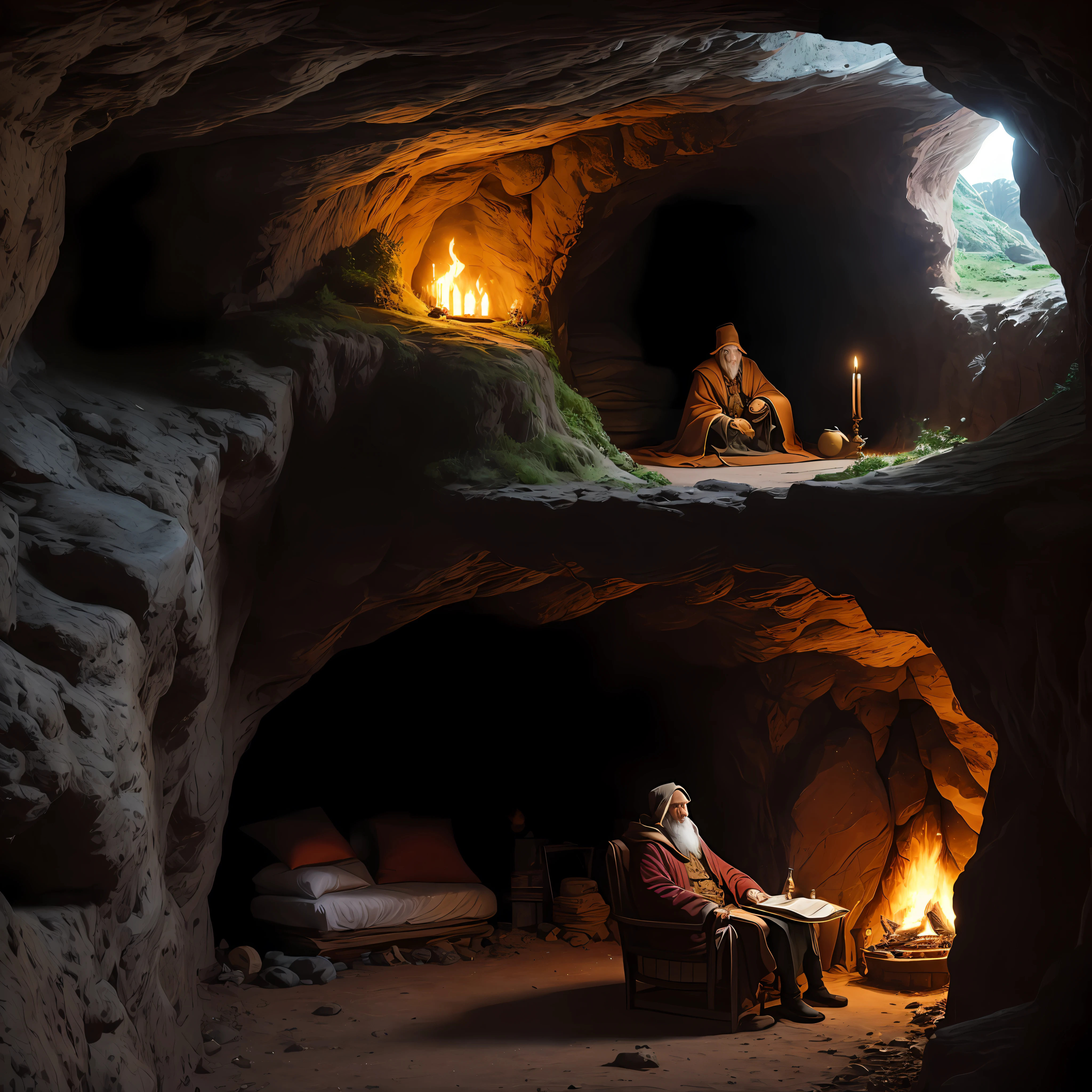 An immensely powerful wizard who lives in a cozy cave, he is 196 years old and has come to immeasurable wisdom --auto