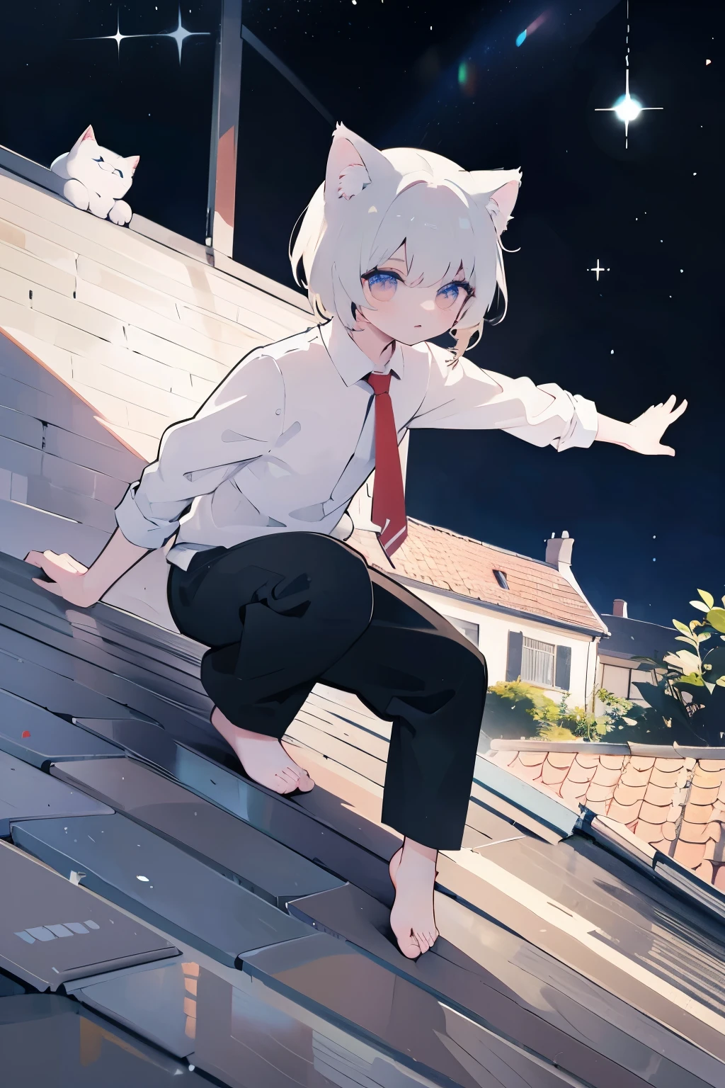cat boy roof