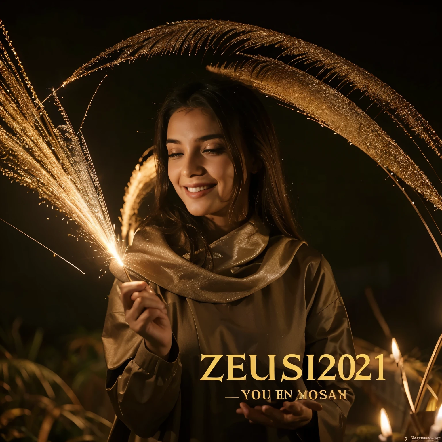 Criar uma imagem realista onde desejo aos meus amigos e familiares, um feliz, prosperous and blessed 2024.