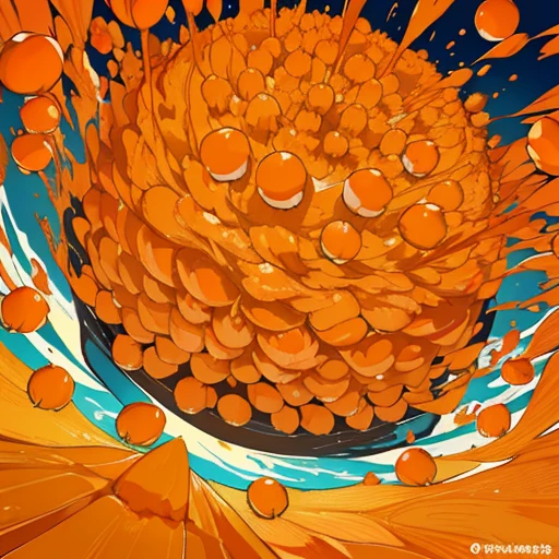 たくさんMandarin orangesを侍らせるみかんまみれ学生、Amazing dynamism、Amazing Angle、Unstable buoyancy sandstorm、((Many friendly oranges float closely and chase each other.))、((surround each other&#39;Mandarin oranges))