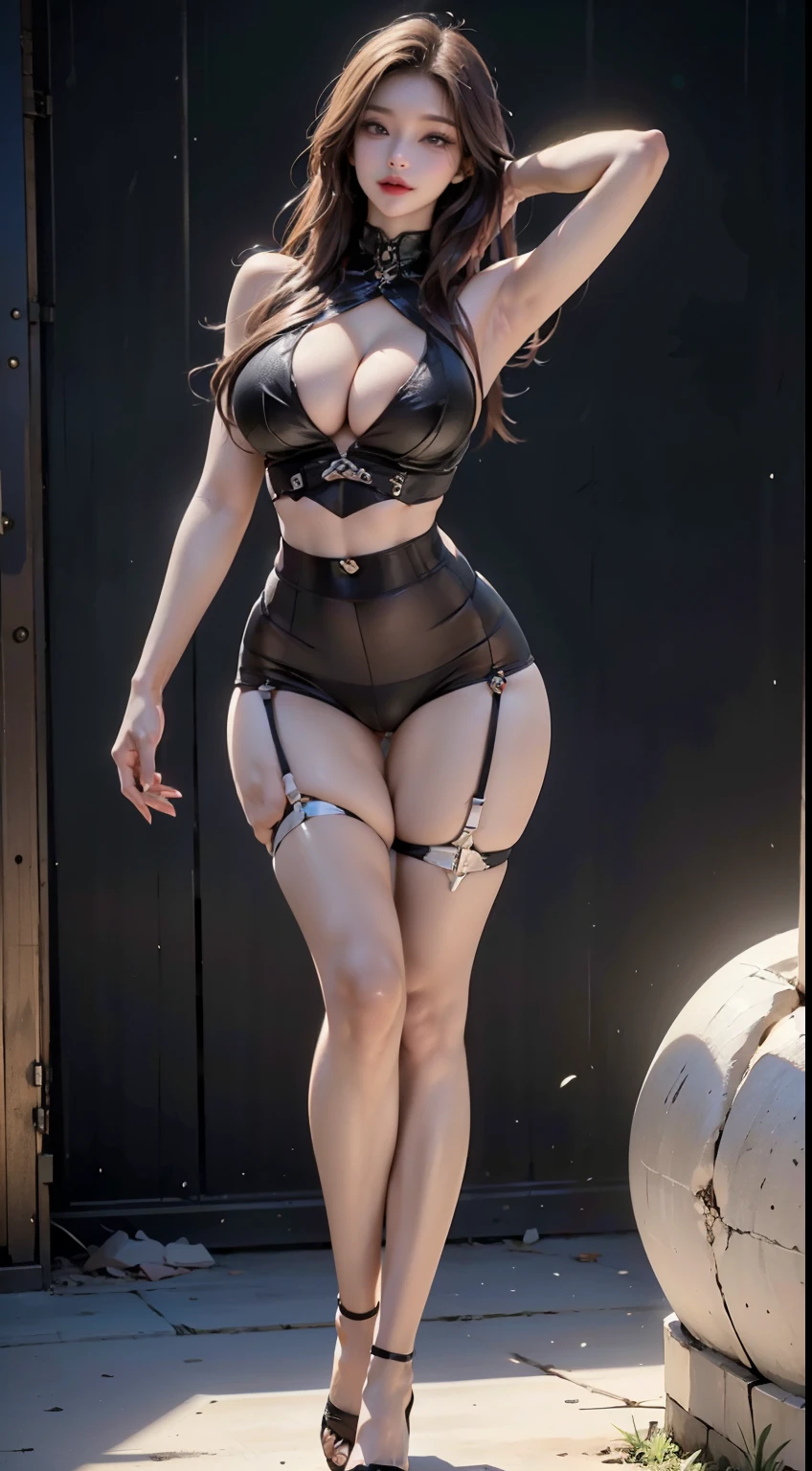 Beautiful pretty woman,milf,mom, full body nude,cybernetic girl looking at camera underwear detailed muscles realistic masterpiece, camel toe perfect lighting perfect body perfect face realistic facial features breasts heavy, dangling breasts, cleavage, pussy print, areolas protruding, , sexy pornstar pose