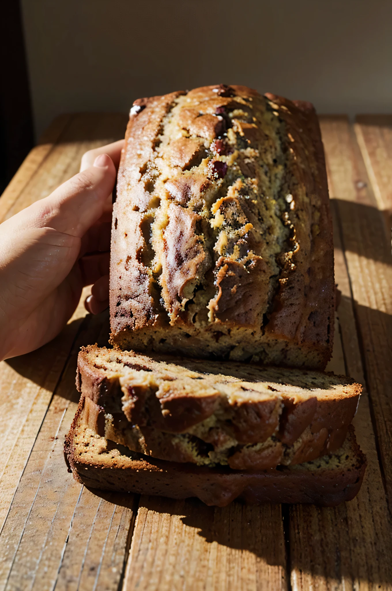 banana bread, realistic photo, ultra realistic, ultra high resolution, photorealistic, 1.4 UHD