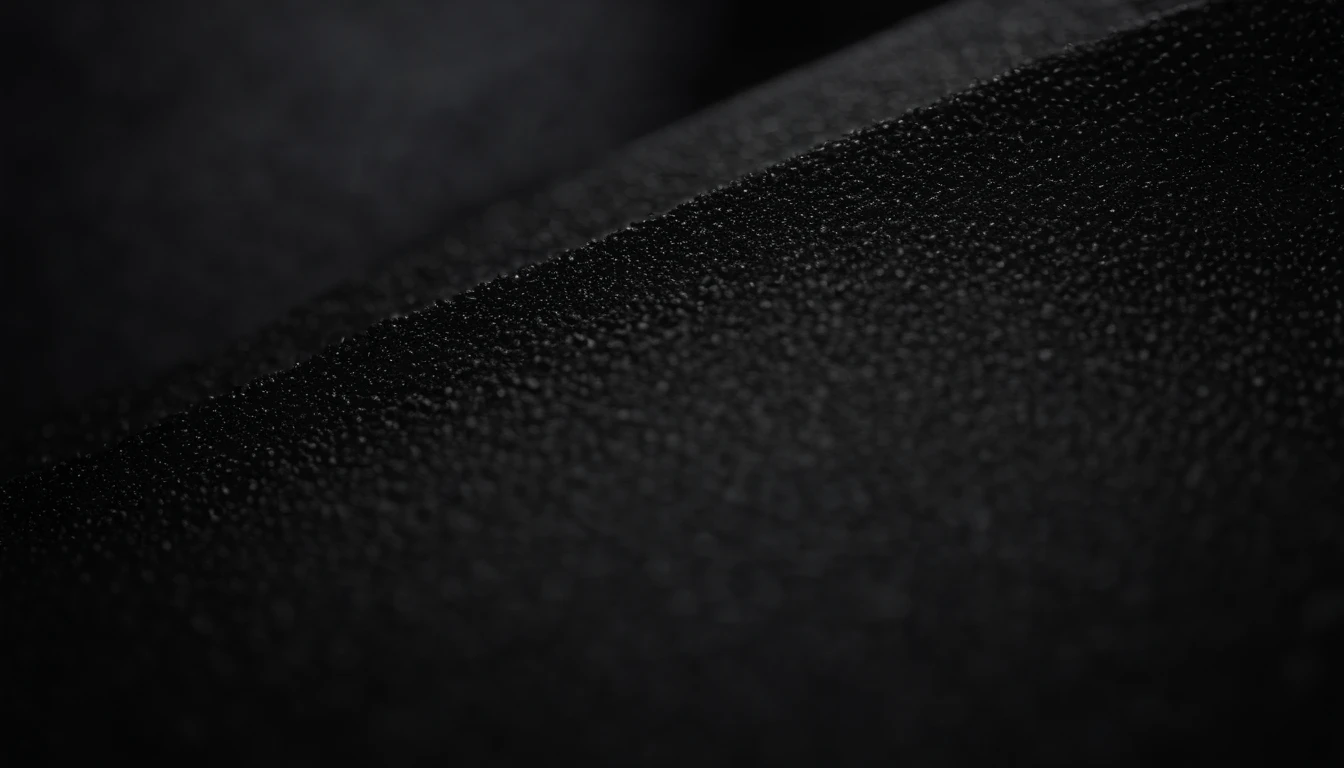 a detailed macro shot of the texture of an empty black wall, focusing on the fine grain and subtle imperfections that give it character and depth