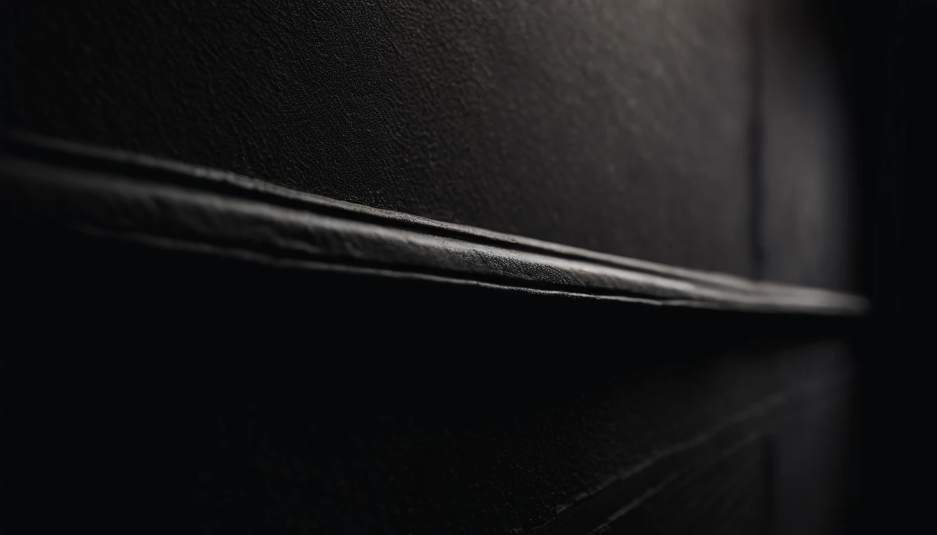 a detailed macro shot of the texture of an empty black wall, focusing on the fine grain and subtle imperfections that give it character and depth