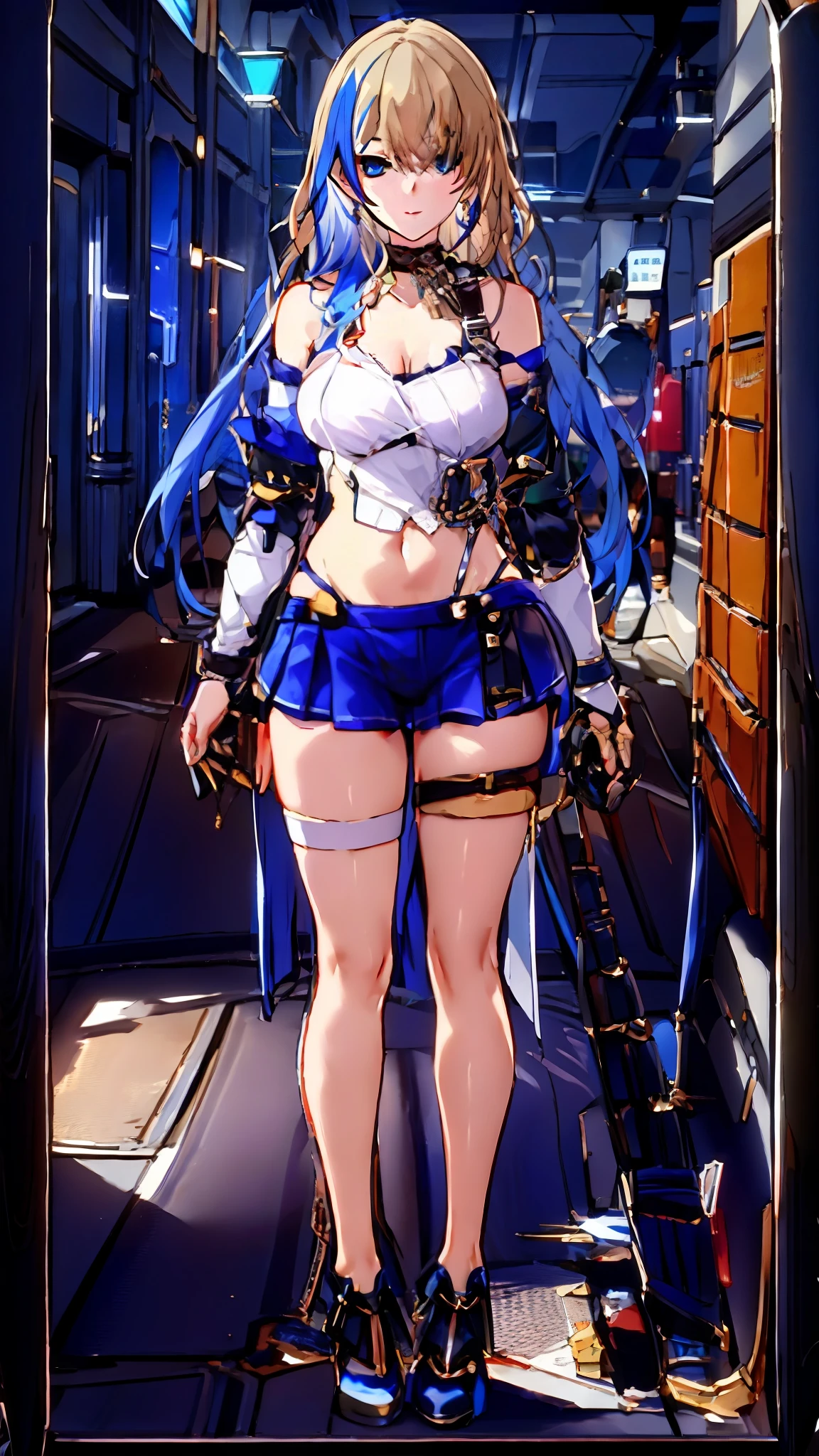 gorgeous blue hair,age wife,Bigchest,Real-time 2D images