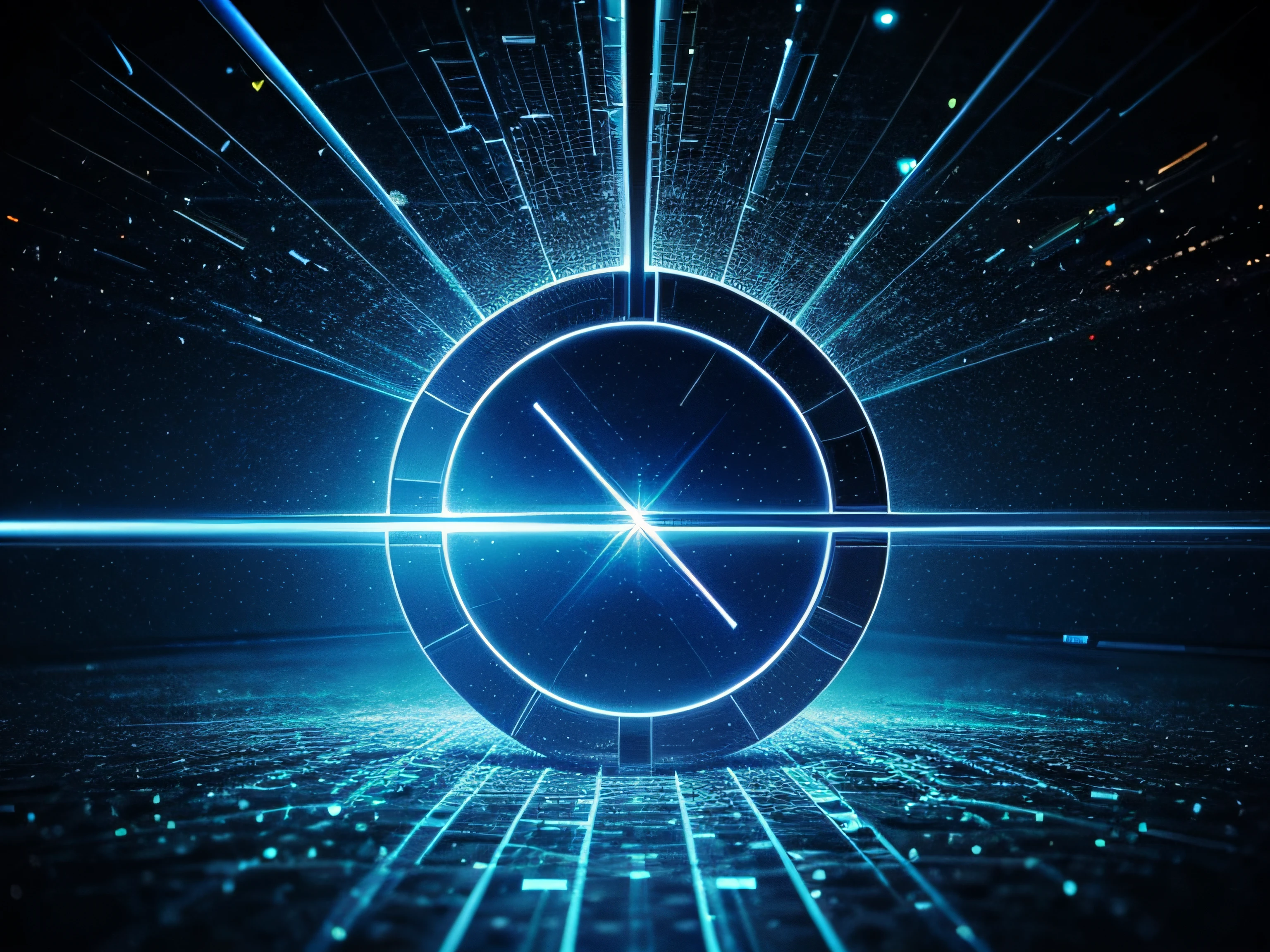 abstract digital holographic background with city and network connection