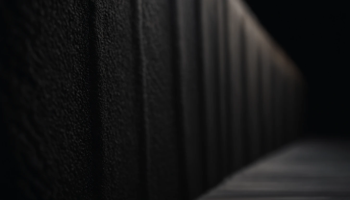 a detailed macro shot of the texture of an empty black wall, focusing on the fine grain and subtle imperfections that give it character and depth