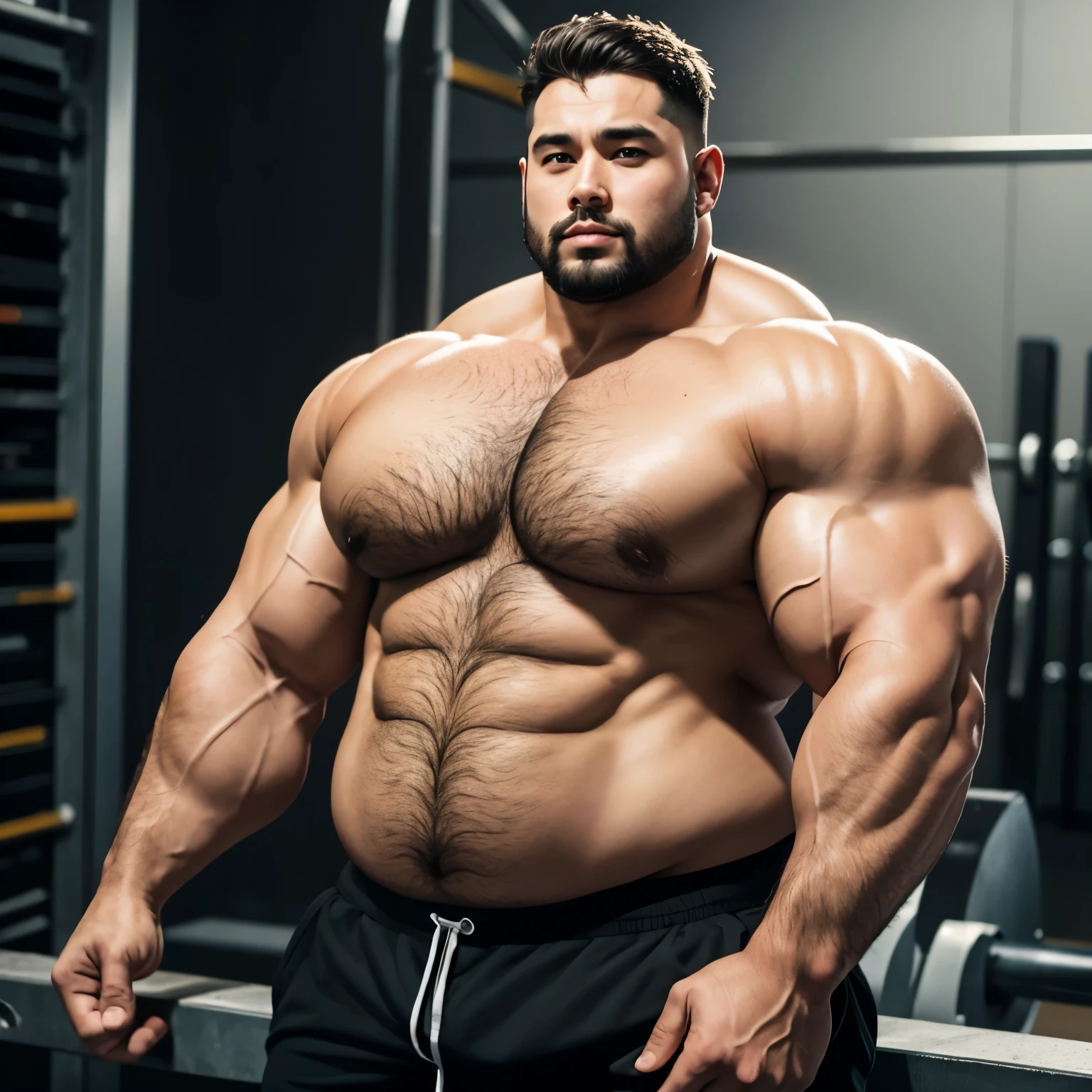 A plump man with plenty of muscles
