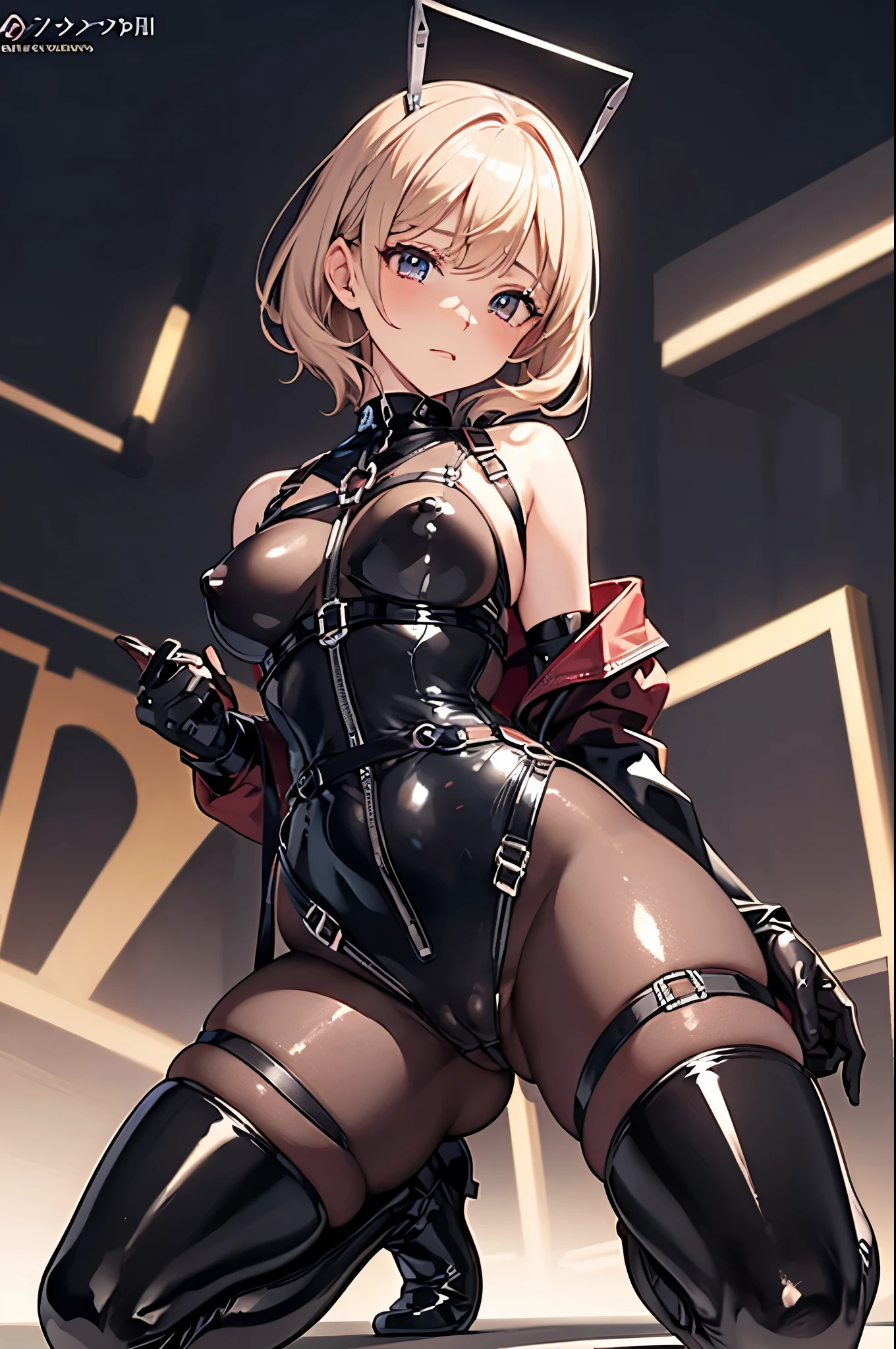 plain background, blurry background, knee shot,
(Leg Harness:1.2), (full body suit:1.2), (covered nipples:1.2), (cameltoe:1.2), latex, (shiny clothes:1.2), (harness:1.2), (o-ring:1.2), harness belt, (Japanese, cute face, cute eyes, detailed eyes), curvy, aroused, blush, steaming body, frontal wedgie, wedgie, Harness at the hip joint, (harness in pussy, i-front harness), The harness digs into the hip joint, glossy plastic suit, glossy tights, large amount of harness, young face, big breasts,
ultra-detailed, (Precise and unmatched illustrations1.1), high-resolution, (incredibly absurdness), (masterpiece1.2), (top-quality1.2), (beautiful illustration), (an extremely delicate and beautiful1.2), CG unity 16k wallpaper, anime-visual, (surrealistic1.2),