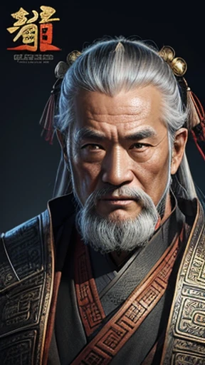 oriental、Old man wearing ancient Chinese armor、old man with ancient chinese hairstyle、three kingdom、multiple warlords、top-quality、​masterpiece、超A high resolution、(Photorealsitic:1.4)、Game Posters、