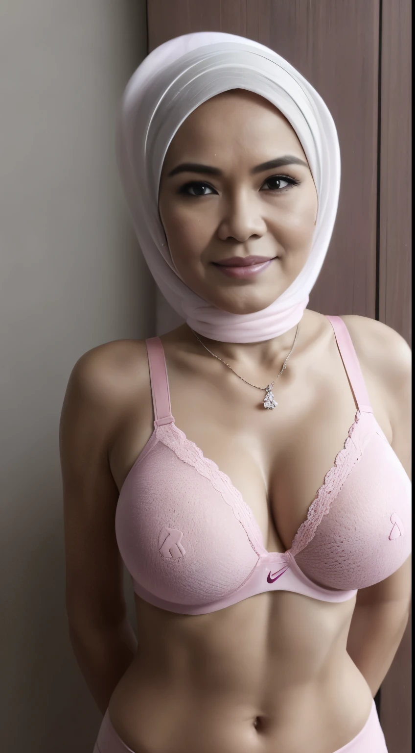 86 Years old, Indonesian mature woman, wearing Hijab, white skin like porcelain, Perfect body, Full body, natural Gigantic mature breast : 98.9, Hard Nipple Erection, gorgeous eyes, Soft smile, wear a Tight Sport Bra, Wet Sport Bra :12.8, Sweaty body : 5.9, Heart necklace, Breast about to burst out, Saggy BREASTS, (PINK ), NIKE, NET STOCKINGS.