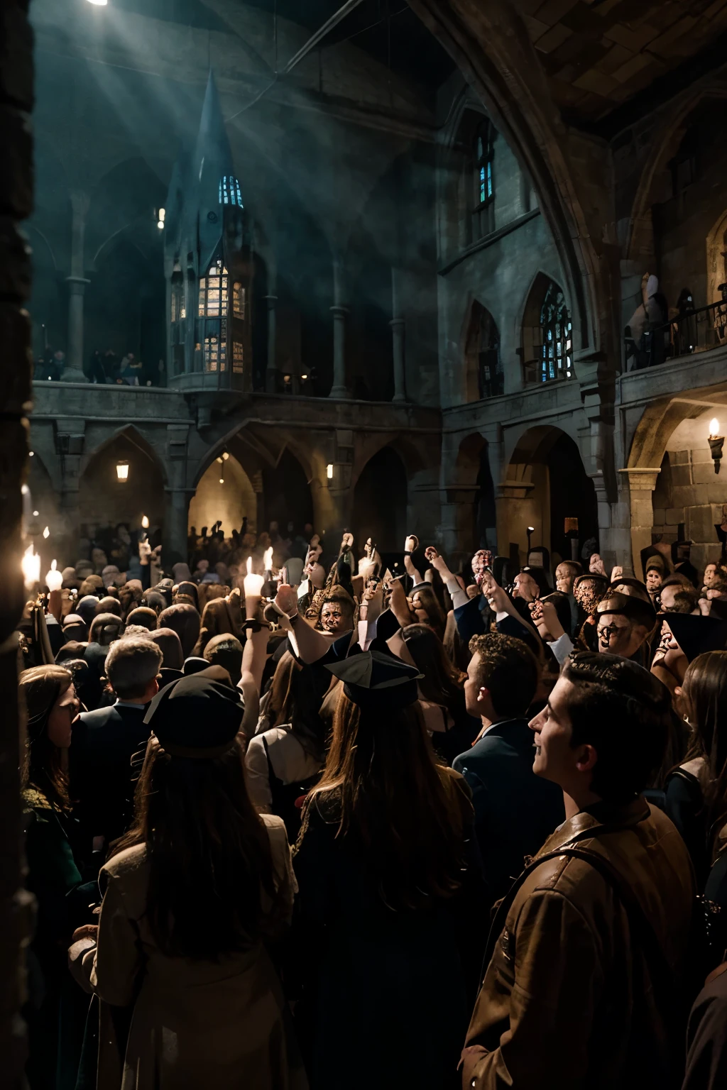 a photo of a party in Hogwarts