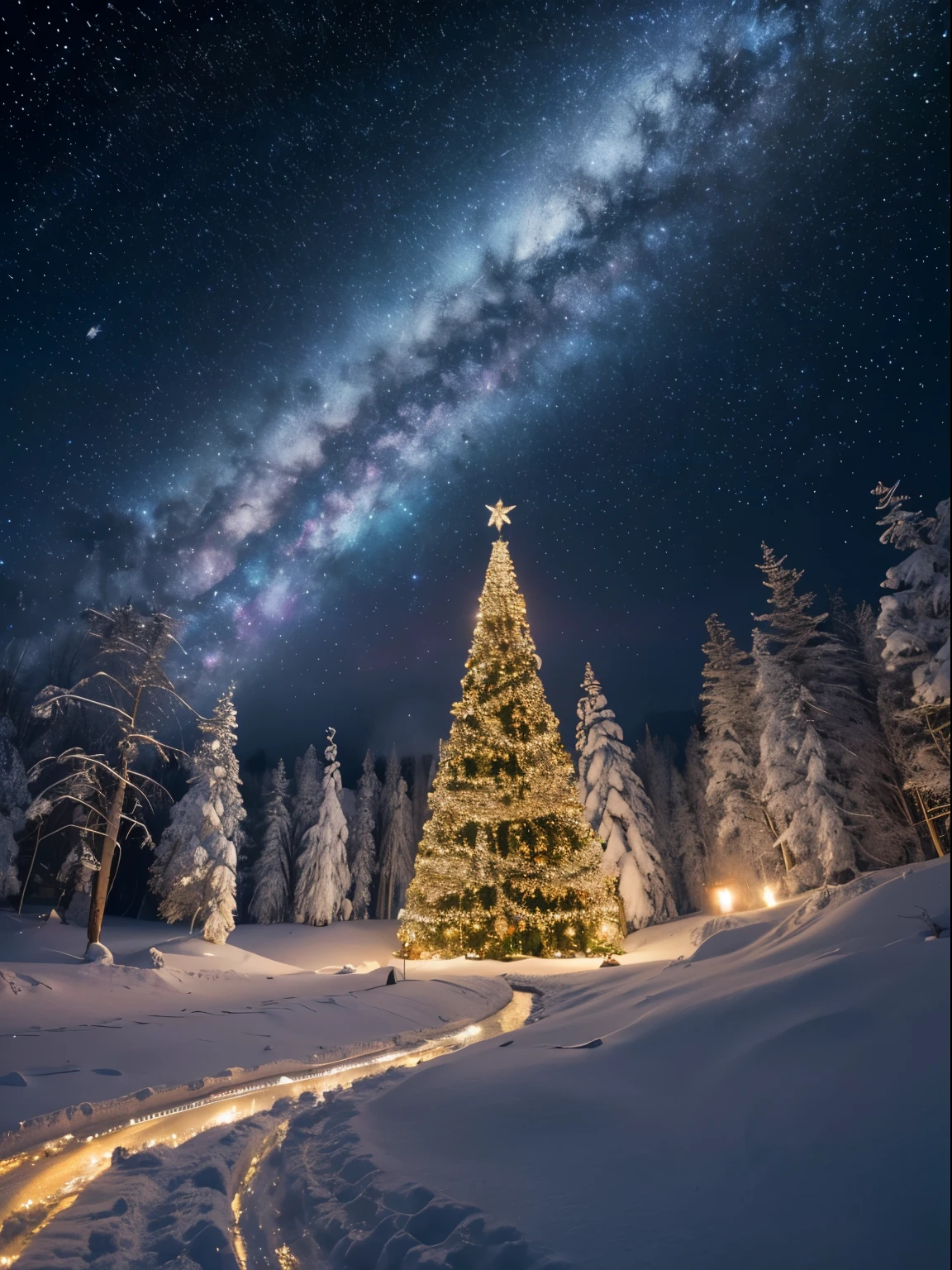 (best quality,4k,8k,highres,masterpiece:1.2),ultra-detailed,(realistic,photorealistic,photo-realistic:1.37),futuristic spacecraft,shiny metallic surface,gigantic,ornament-shaped spaceship,glowing with vibrant colors,sparkling lights reflecting off the surface,intricate patterns and designs,orbiting a beautiful snowy planet,filled with holiday cheer,completed with festive decorations,covered in snow and ice,captivating the essence of Christmas,surrounded by a mesmerizing aura of magic and wonder,cosmic background with dazzling stars and galaxies,a grand spectacle in the vastness of space,celebrating the joy of the holiday season in the most extraordinary way.