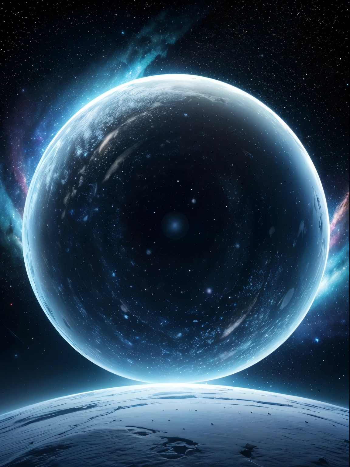 (best quality,4k,8k,highres,masterpiece:1.2),ultra-detailed,(realistic,photorealistic,photo-realistic:1.37),futuristic spacecraft,shiny metallic surface,gigantic,ornament-shaped spaceship,glowing with vibrant colors,sparkling lights reflecting off the surface,intricate patterns and designs,orbiting a beautiful snowy planet,filled with holiday cheer,completed with festive decorations,covered in snow and ice,captivating the essence of Christmas,surrounded by a mesmerizing aura of magic and wonder,cosmic background with dazzling stars and galaxies,a grand spectacle in the vastness of space,celebrating the joy of the holiday season in the most extraordinary way.