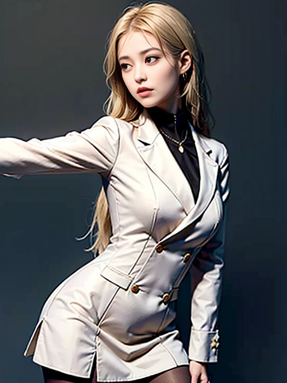an beautiful,
(((tmasterpiece))), ((Best quality)), ((intricately details)), ((hyper realisitc)), Ridiculous resources, 摩洛解放阵线, Mature woman, (),Perspectives, The content is very detailed, lamplight, Perfect hands, detailed finger, 美丽细致lewd eyes, Long blonde hair, 棕色lewd eyes, CEO, (Professional Dress:1.2), Blazer in similar color scheme,Paired with thin lapel dress,Black leather pantyhose,Pink collar, ear nipple ring, livestock, detailedbackground, Bedrooms, 完美lewd eyes, lewd eyes, looking at viewert, seen from the side