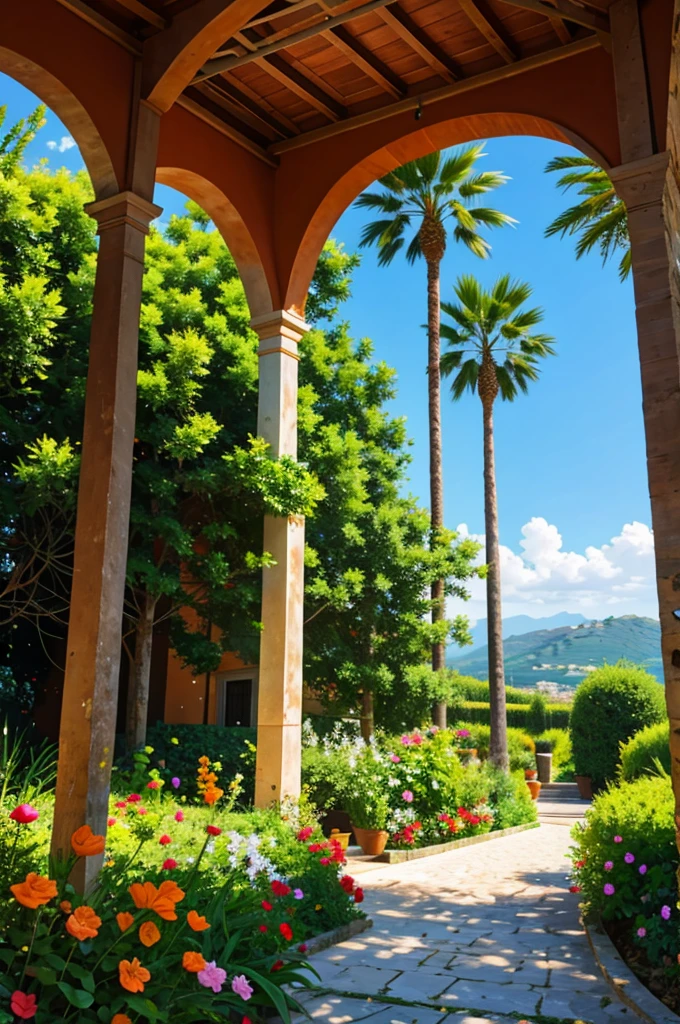 Paysage Sicile avec des plantations d'orange