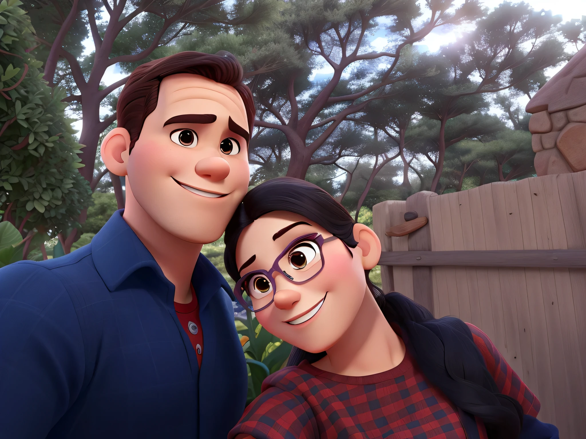 Casal homen e mulher estilo disney pixar, alta qualidade, melhor qualidade