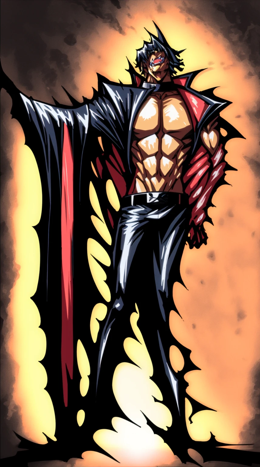 masterpiece, adam blade76, black jacked, long jacked, glasses, pants, belt, muscle, open mouth, smile, desert, sun, tower, full body, feet,refsheet, UHD, retina, masterpiece, ccurate, anatomically correct, textured skin, super detail, high details, high quality, award winning, best quality, highres, pullover