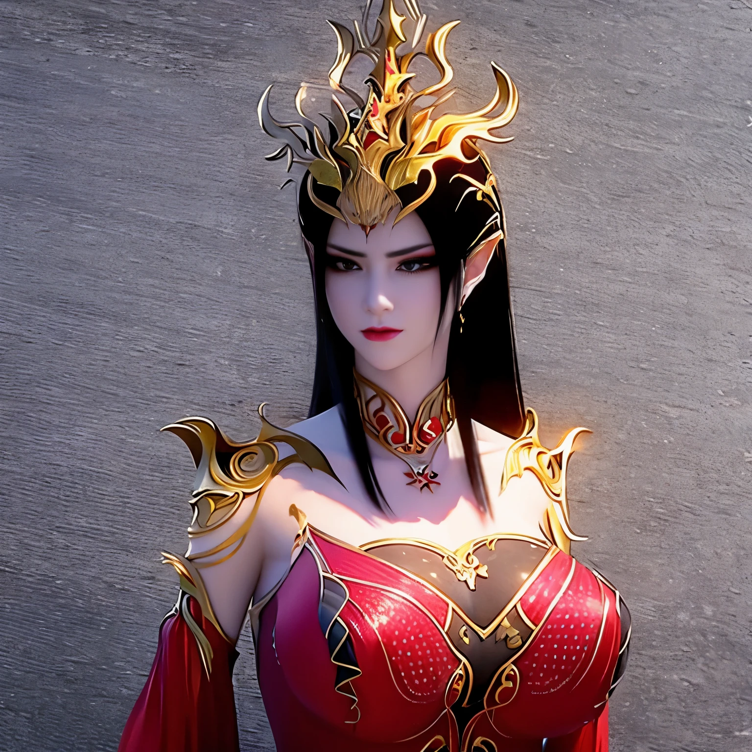 Medusa, big Tits, wearing cheongsam