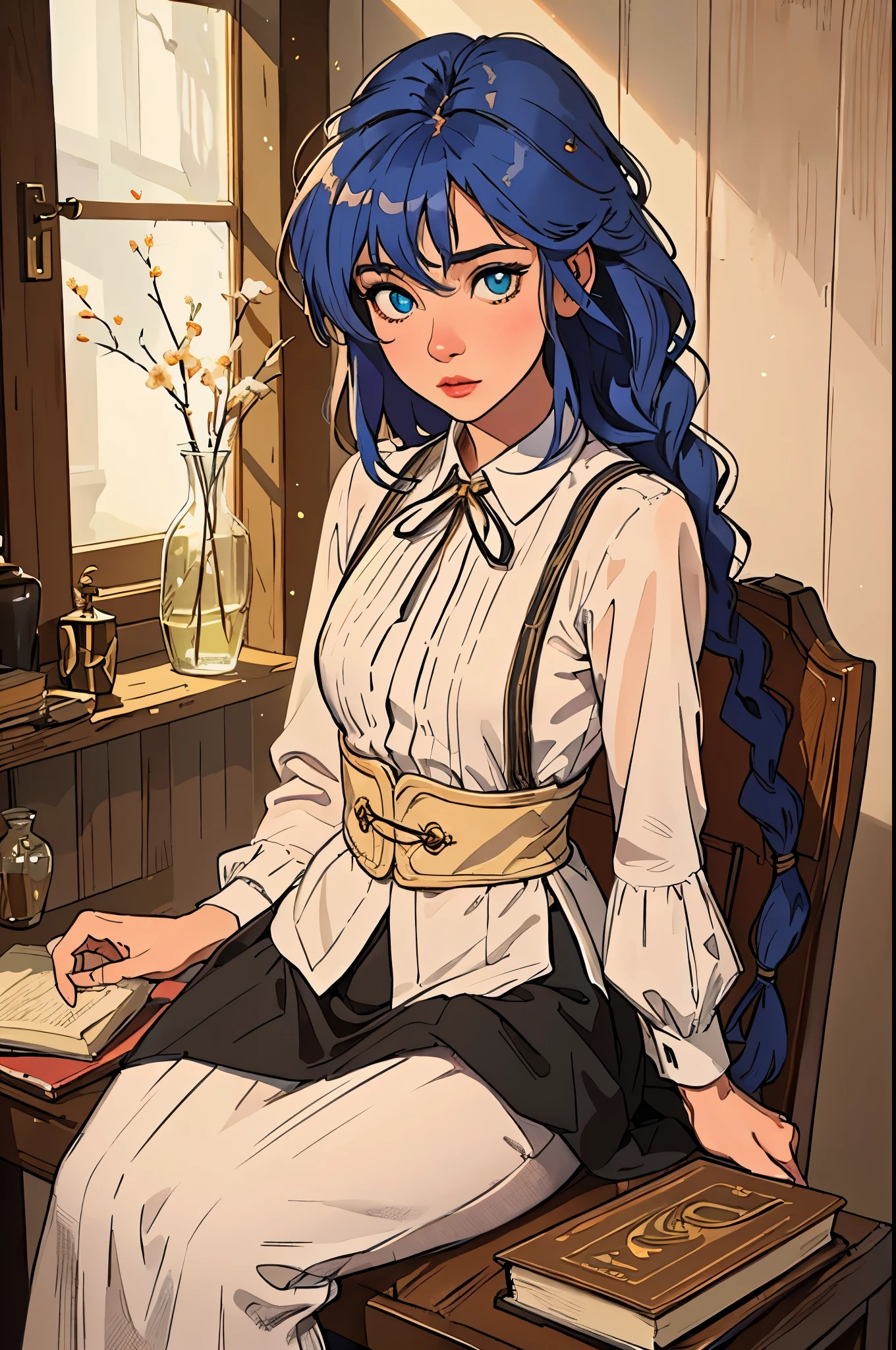roxy (best quality, ultra-detailed) stands in front of a mushuko tensei with her mouth wide open, set against a detailed background of a majestic castle. The scene is bathed in a beautiful blue theme, with the castle illuminated by soft moonlight. The castle's architecture is intricate, showcasing towering spires, grand archways, and delicate carvings. The sky above is filled with stars, twinkling and adding to the magical ambiance. Roxy is portrayed with stunning attention to detail, with her eyes full of life and mischief, and her lips captured in a state of awe. Her expression reflects a sense of wonder as she gazes upon the castle, captivated by its magnificence. The entire image exudes an atmosphere of fantasy and adventure, with the blend of rich blue hues creating a sense of tranquility and enchantment.
