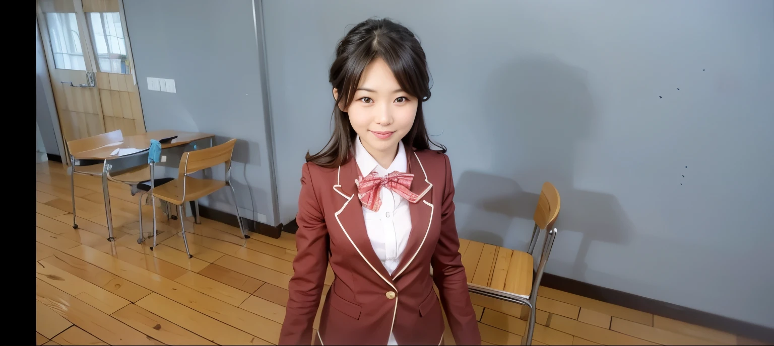 Japanese Girl, brown hair, School uniform