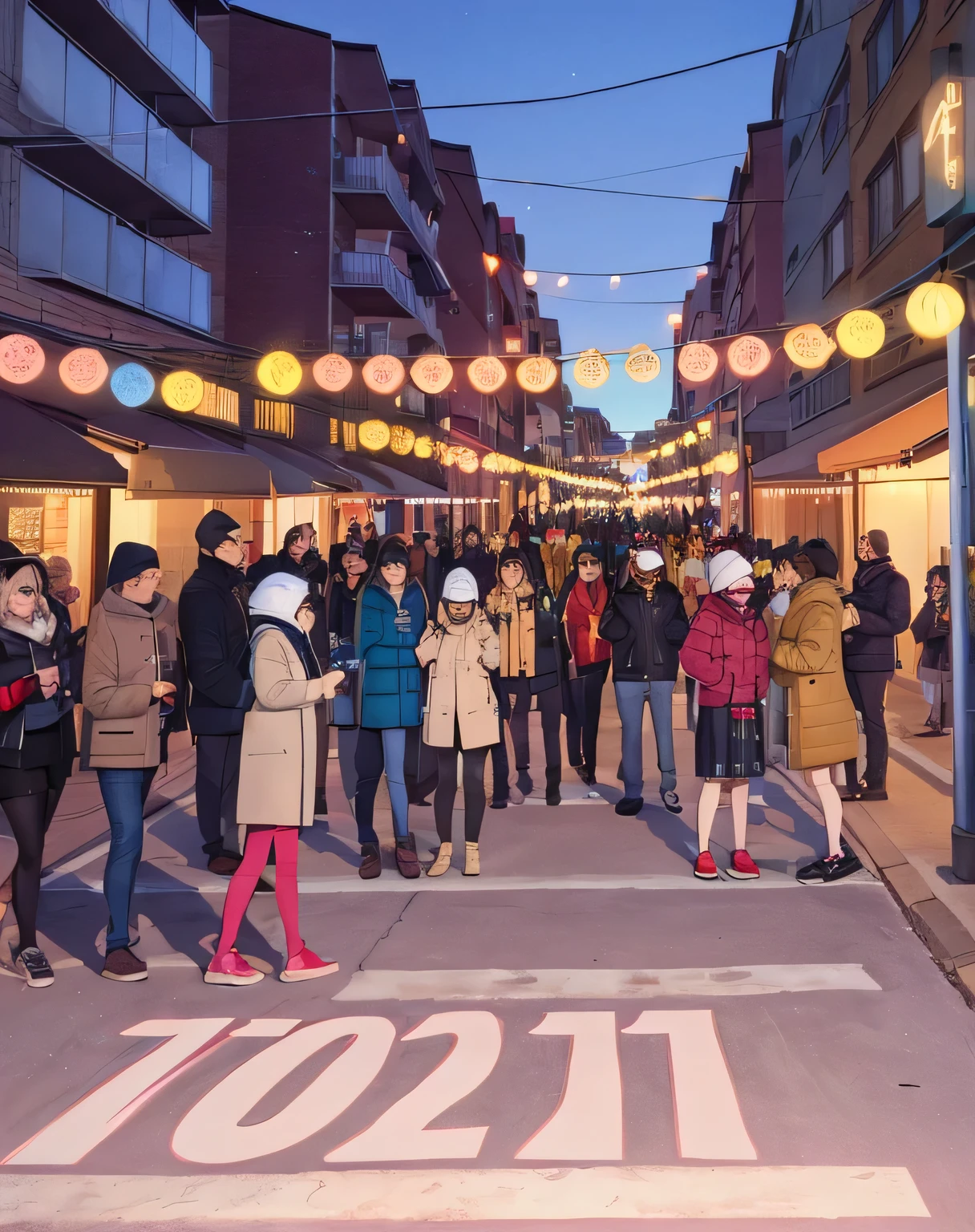 new year'New Year's Eve street scene,Only street elements