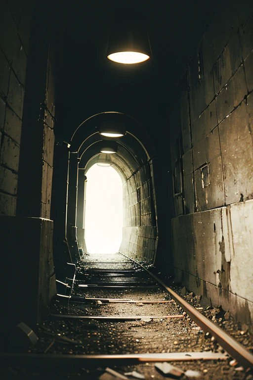 There a dark tunnel,There is light at the end, Dark train tunnel entrance, tunnel, entrance to dark tunnel, Horror environment, inside the tunnel, tunnel, re7's creepy door sill interior, High-walled tunnels, Screenshot of the 2012 animation, The Dark Road, light at the end of tunnel, Scary scene