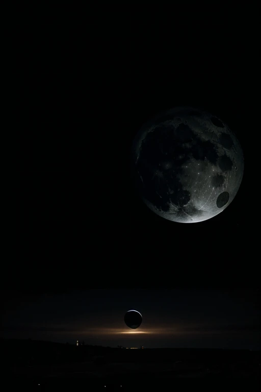 PC wallpaper with dark tones with the moon as the highlight
