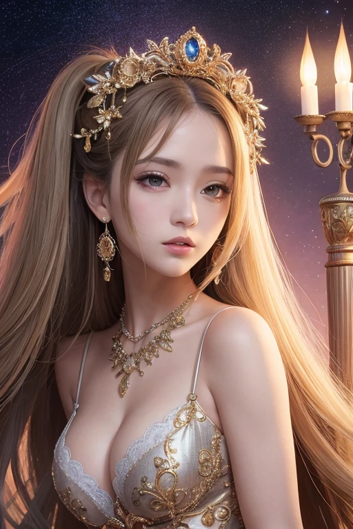 (masterpiece, top quality, best quality, official art, beautiful and aesthetic:1.2), (1girl), extreme detailed,colorful,highest detailed, official art, unity 8k wallpaper, ultra detailed, beautiful and aesthetic, beautiful, masterpiece, best quality, (zentangle, mandala, tangle, entangle) ,holy light,gold foil,gold leaf art,glitter drawing, PerfectNwsjMajic