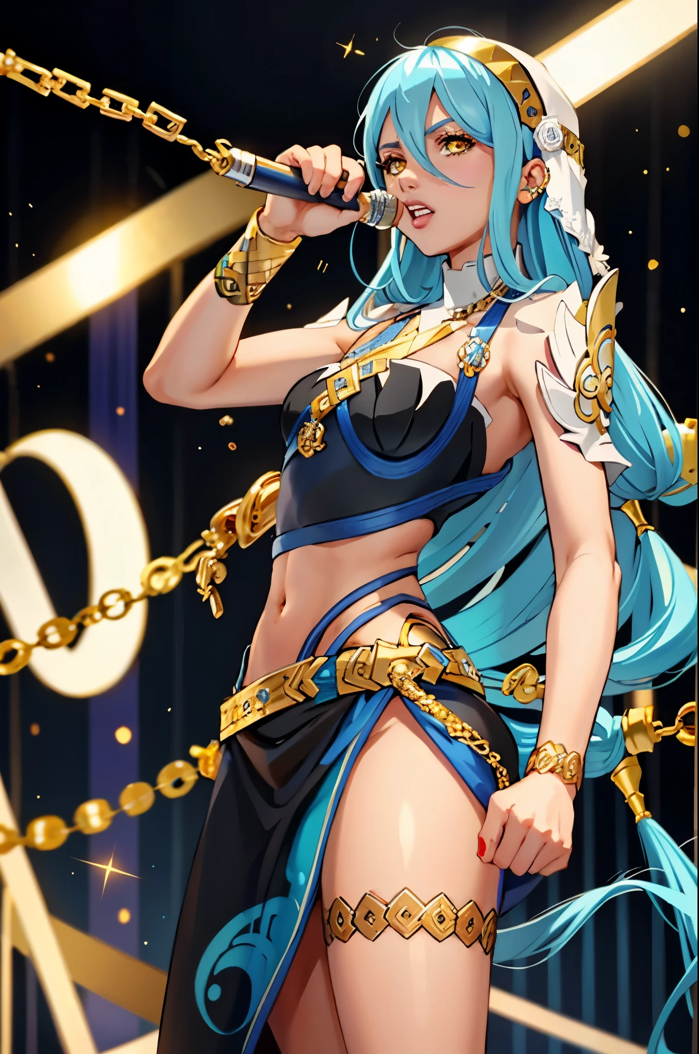 "A solo shot featuring res_azura showcasing her skill as a rapper.. sick cash money gold chains grillz bling yo!"