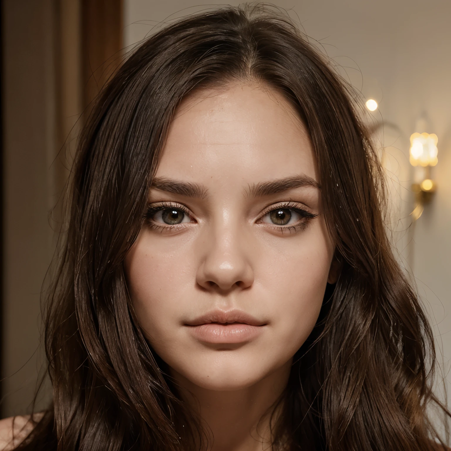 Woman, Straight or wavy hair, Brachycephalic head structure, Straight nose, Lip structure that is not too thin or too thick, Forehead that is not narrow, Facial bones that are not protruding and angular, Eyes that are not too close