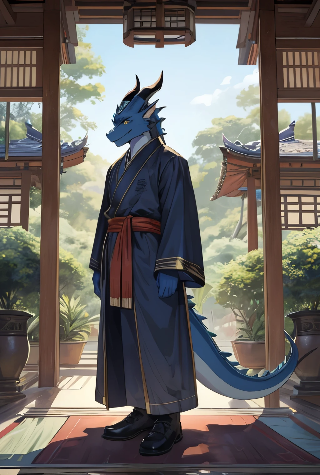 nj5furs,furs,mankind,Solo,Masterpiece,High Detail,best shadows, oriental blue dragon furs