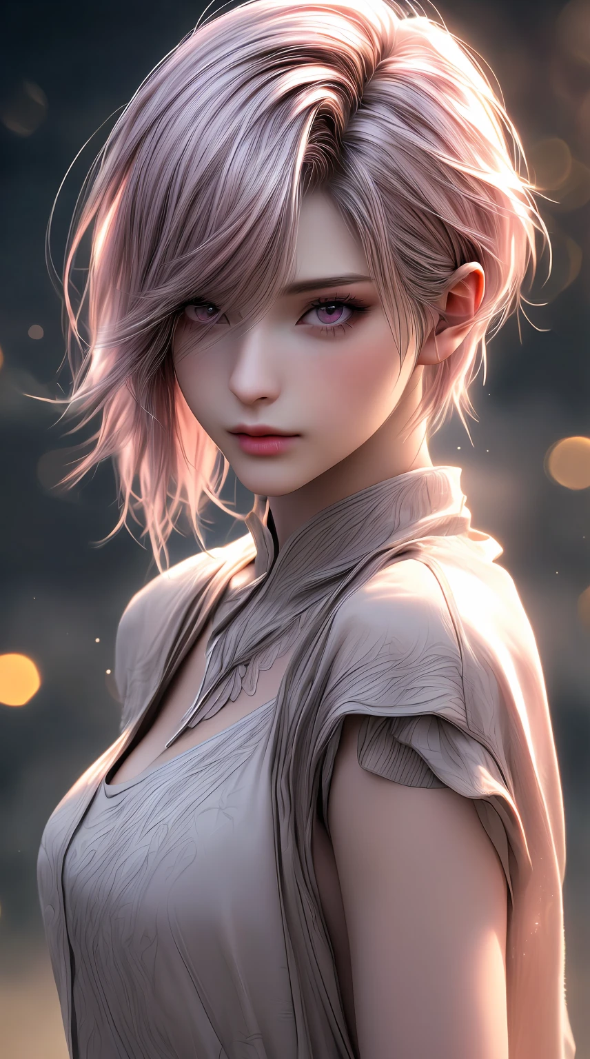 (best quality,4k,8k,highres,masterpiece:1.2),ultra-detailed,(realistic,photorealistic,photo-realistic:1.37),beautiful detailed eyes,beautiful detailed lips,extremely detailed eyes and face,long eyelashes,short hair style,female emperor,light pink hair color,pink eyes,Final Fantasy style,full-length body shot,high pixel count,high image processing,professional,vivid colors,physically-based rendering,bokeh,studio lighting
