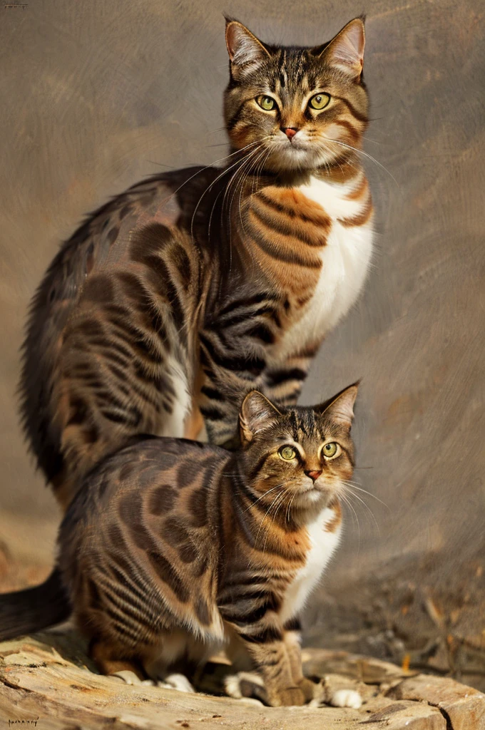 "Generate Ultra HD images,Catch cats in a chic way, Classic bird pose. Use advanced macro photography techniques to highlight the intricate details of cat hair,and expressive eyes.
Place the camera at the level of the cat's eye, Create an intimate connection between the viewer and the feline. A large aperture that achieves a shallow depth of field, Let the bird stand out against a slightly blurred background.
Improve lighting to emphasize the texture and contour of the bird's body, Soft use, Blur lighting removes harsh shadows and creates, comfortable atmosphere.
Catch birds in a relaxed pose, But balanced, Show your flexibility and elegance. Try to capture moments in natural motion, Such as stretching or combing, Convey realism.
Implement post-processing techniques to optimize image clarity, Contrast, and color balance, Ensure all aspects, From the intricate pattern of the cat to the intense gaze, The rendering details are stunning.
Enfim, Convey the tranquil beauty and innate elegance of cats, Capture fleeting moments,Celebrate the uniqueness of feline curiosity and balance."