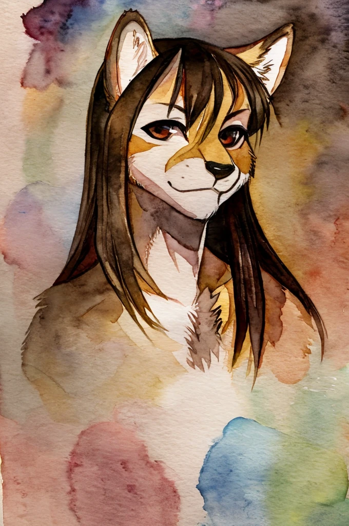 oiseaux, Style manga japonais, croquis, Watercolor Colors.