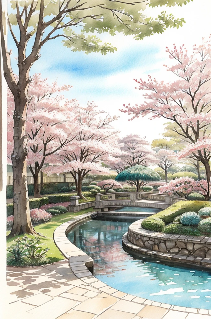 oiseaux, Style manga japonais, croquis, Watercolor Colors.