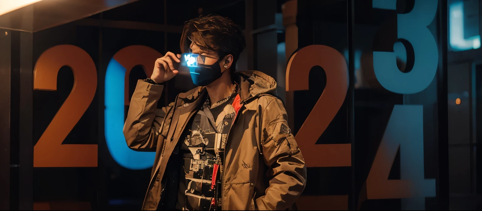 Change background cyberpunk handsome boy, realistic, face, 8k, ultra realistic,