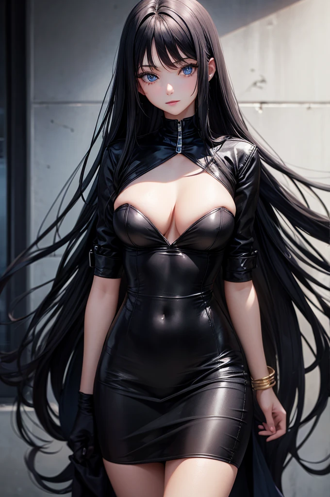 girl, long black hair, blue eyes, sexy