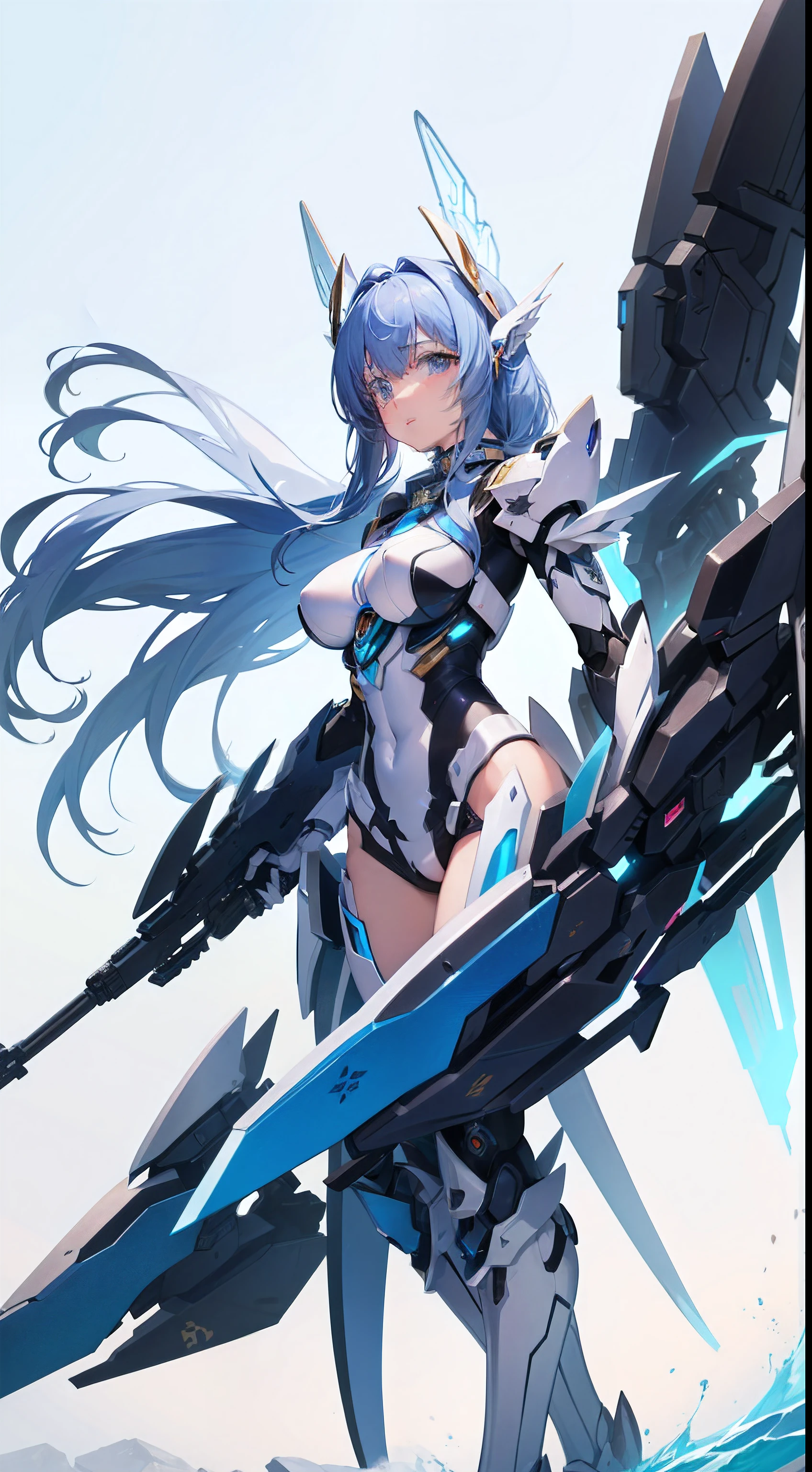 Bot Txt2Img default 17:28:33
((8K))、((32K))、((top-quality))、((​masterpiece))、((超A high resolution))、detailed skin textures、Detailed Cloth Texture、Detailed metal texture、Raw photo、proffesional、Ultra-fine painting、((独奏))、((mechsエンジェルに扮した女性))、beutiful breast、concept-art、anime fantasy artwork、detailed fantasy art、Anime character with pale blue-violet hair and big white wings、(((Twin-tailed)))、(mechs:1.6)Sleek and menacing design、((heavy weaponry, long range support armament))、Pure white and blue-violet armor、8k high quality detailed art、symmetrical wings、NSFW