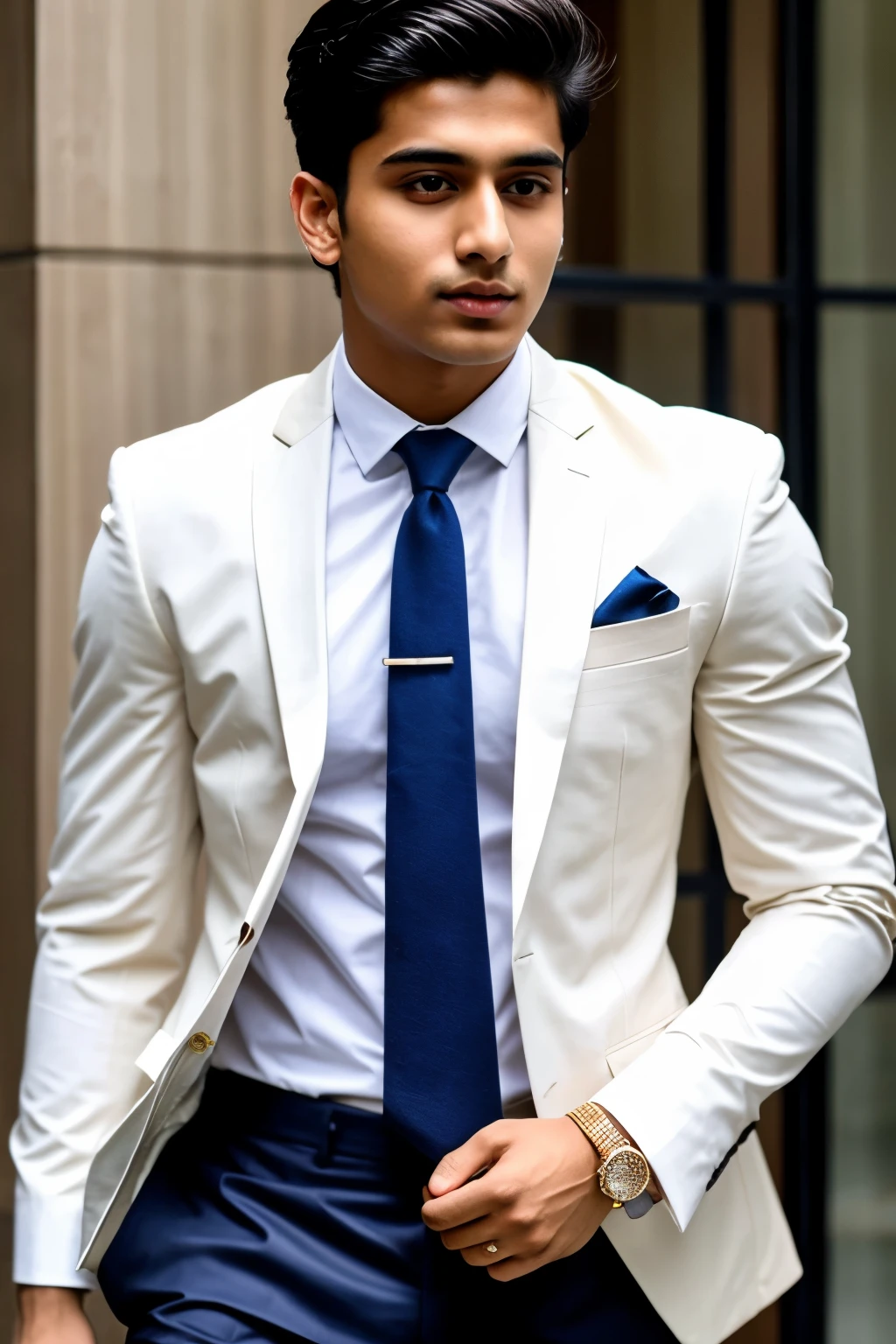 a handsome indian boy 20 years old instagram model in suit and tie