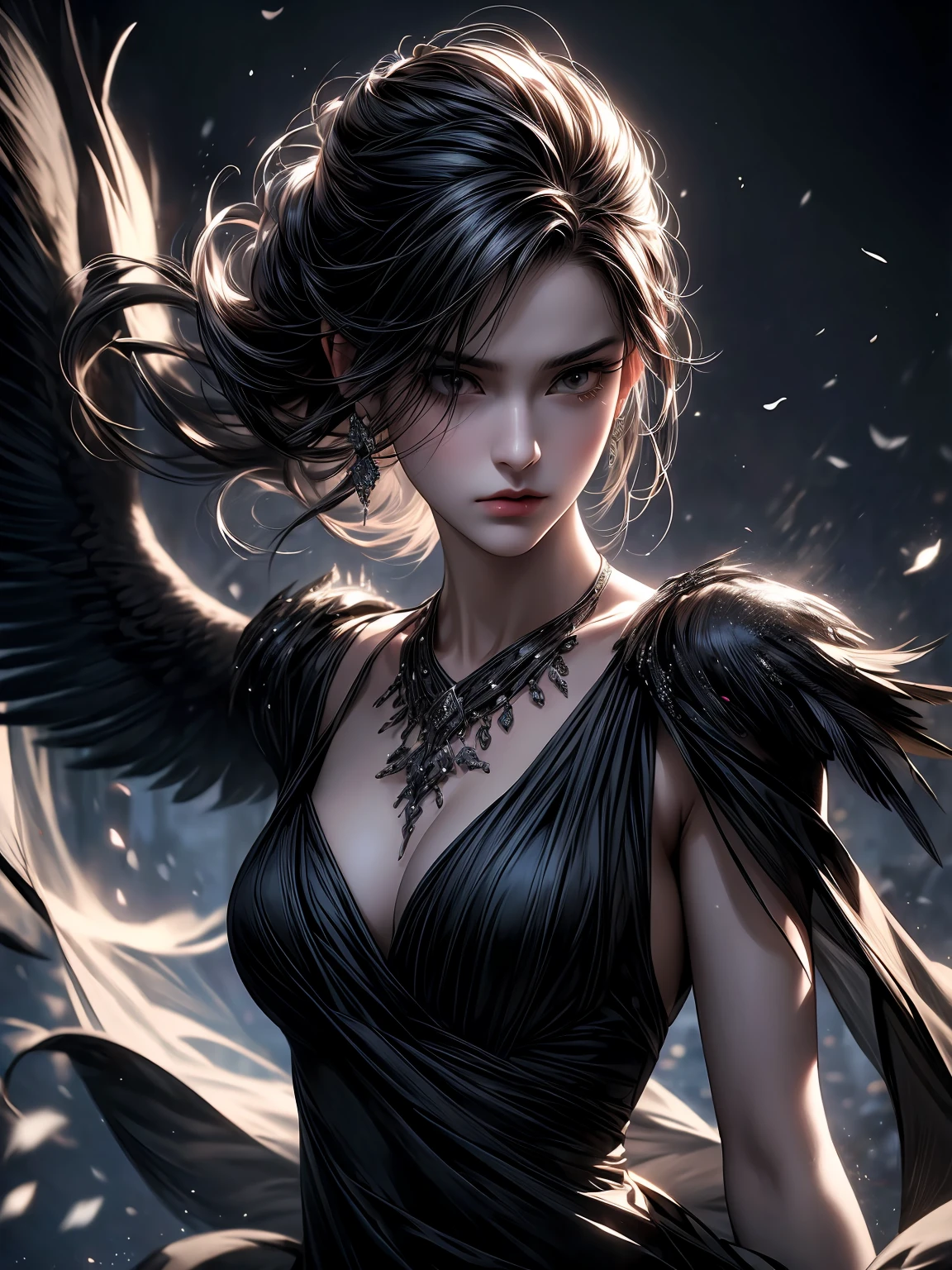 (best quality,4k,8k,highres,masterpiece:1.2),ultra-detailed,(realistic,photorealistic,photo-realistic:1.37),dark, mysterious, captivating, intense, emotional, breathtaking, powerful, Black Swan dance, hidden secrets, exquisite beauty, deep shadows, graceful movements, feathers flowing, delicate balance, enigmatic passion, flawless performance, mesmerizing artistry, hauntingly beautiful, dramatic contrast, dynamic lighting, ethereal atmosphere, evocative, enigmatic, enigma of perfection, intense focus, elegant presence, captivating intensity, mysterious allure, entrancing performance, dark elegance, alluring darkness, dynamic poses, emotional expression, fluid transitions.