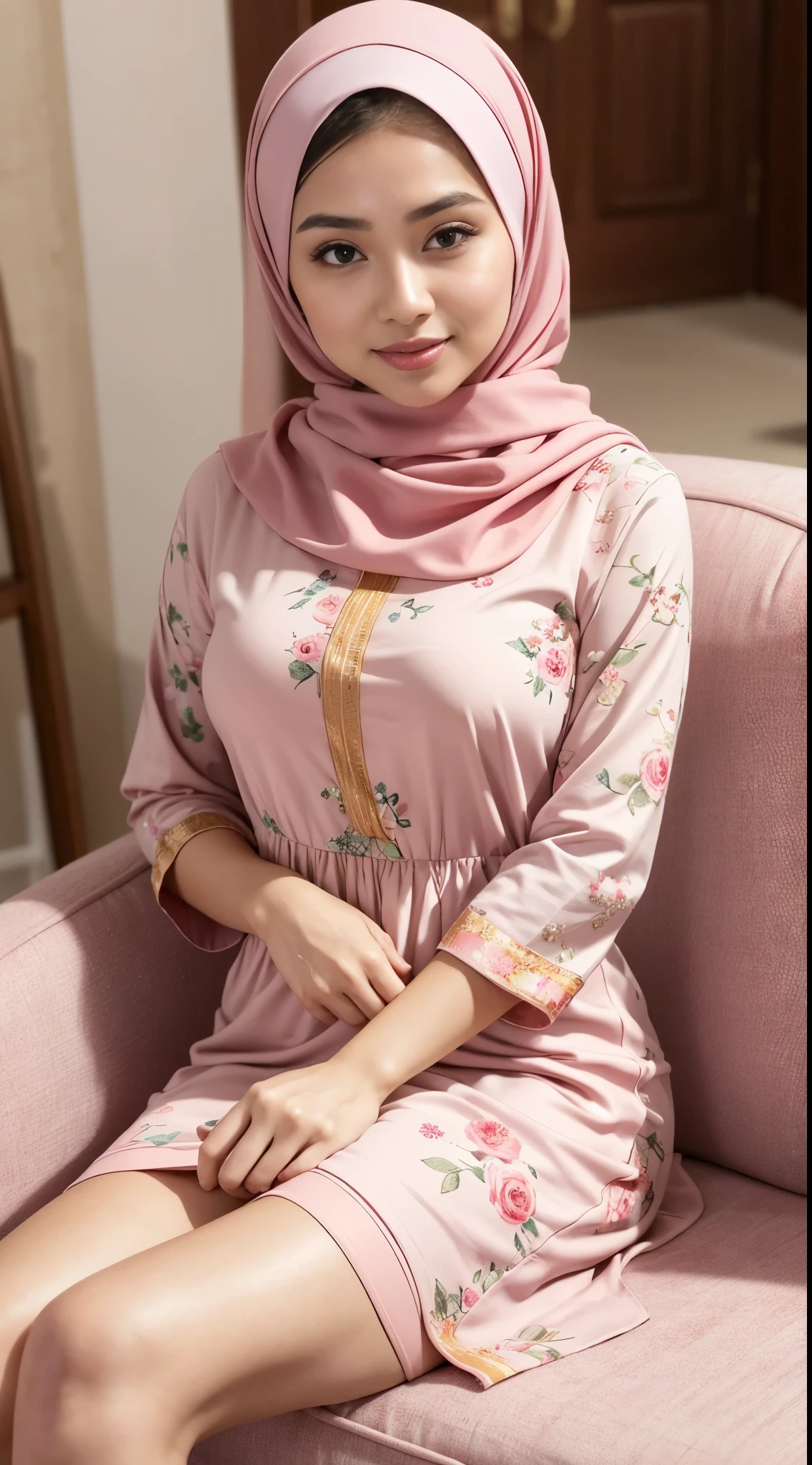 top Quority,Ultra-clear resolution, Korean Teen 18 years old. ((pashmina white hijab)). seductive, Charming, voluptuous figure, Thin, slender. skinny, Chest reduction, Clear eyes, innocent face, is a perfect face, White skin, Perfect chest, Make-up face.
((Wearin sunglasses)), ((Micro panties)). ((Tank top)). ((Tank top)). Stand. in front of the make-up mirror